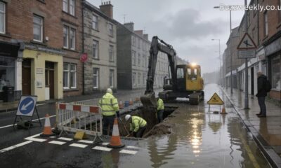 Glasgow water main break Shettleston Road