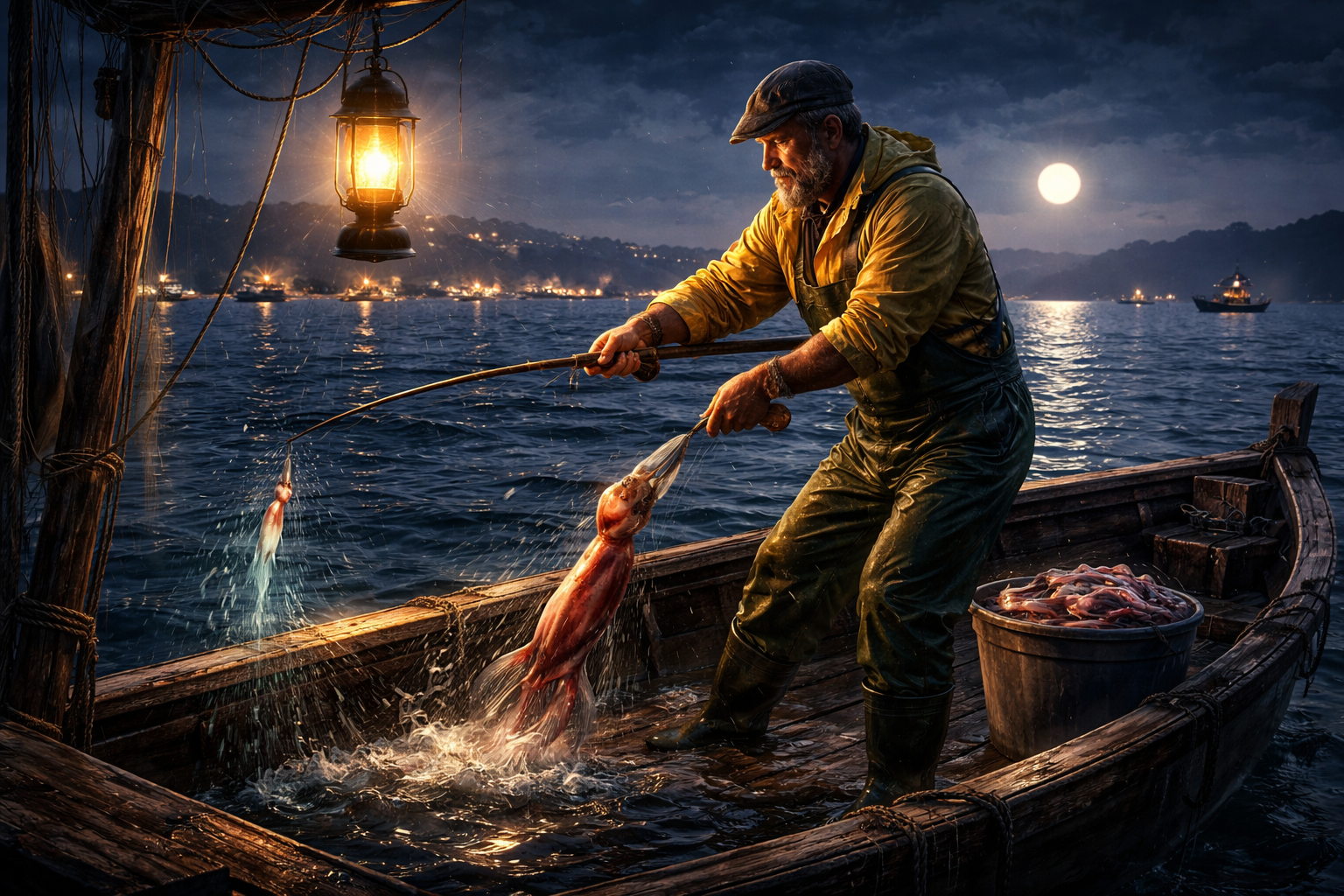 calamariere: Guardian of the Midnight Tides and Sea Lore Art