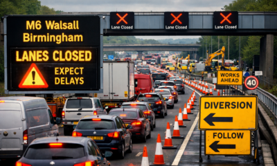 M6 Walsall Birmingham Lanes Closure Causes Travel Chaos